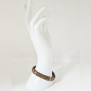 Antique plated base metal bead stretch bracelet